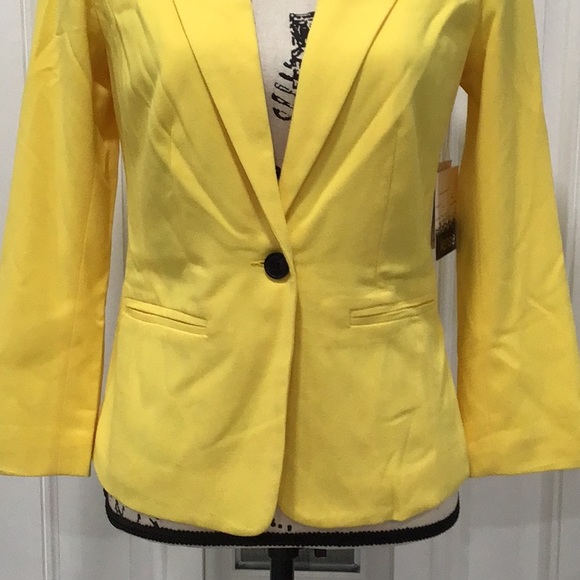🆕 KENSIE SunRay Blazer Long Sleeves Yellow - Picture 4 of 11